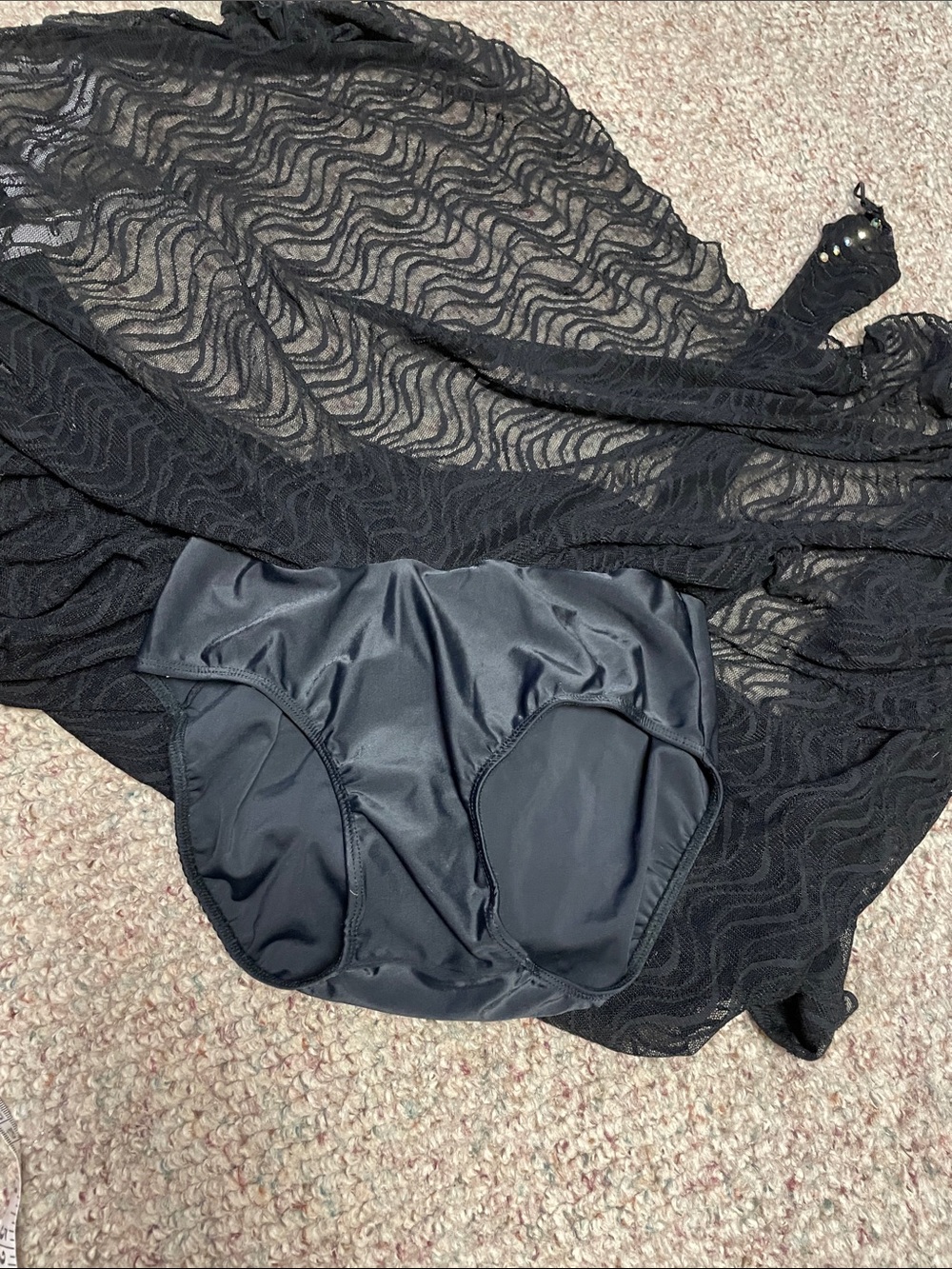 Vintage Black sheer lace long-Sleeve Austrian crystal studded leotard Dress - Picture 10 of 14